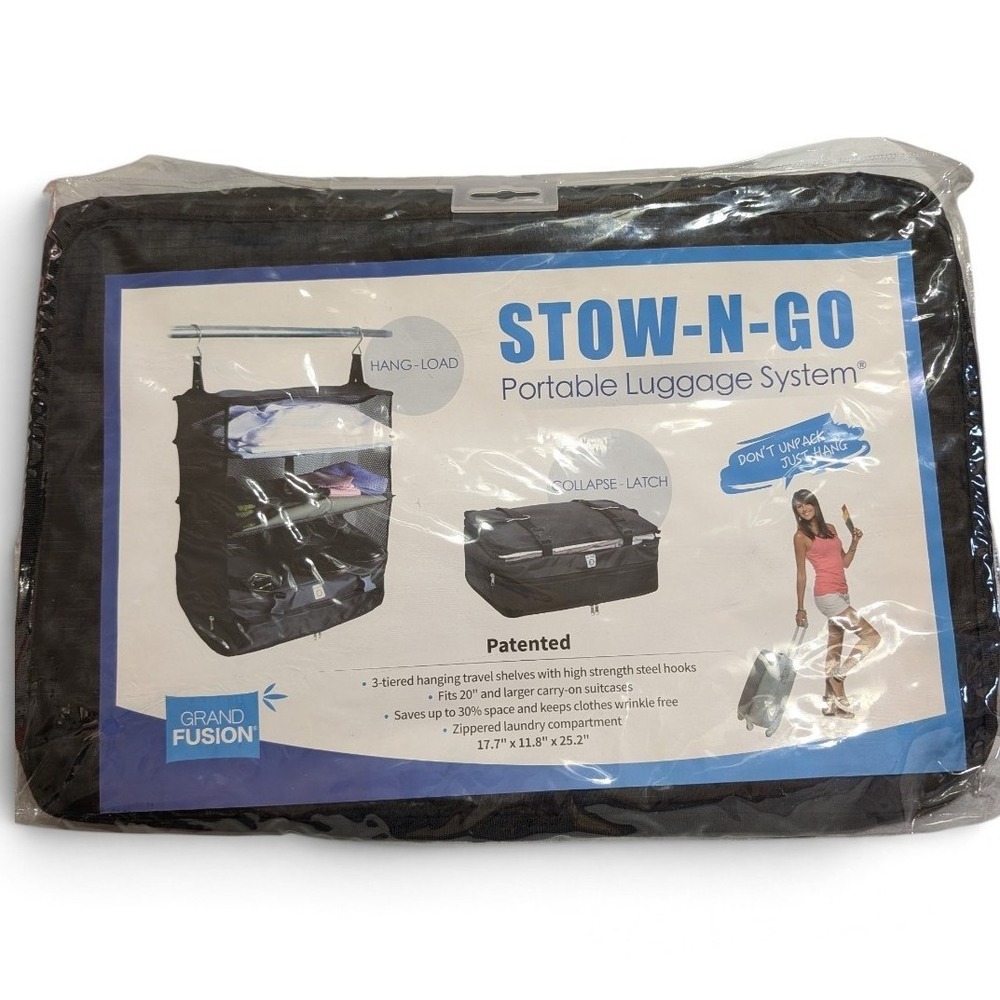 Grand Fusion Stow-N-Go Hanging Travel Shelves Luggage Organizer Black M278364